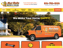 Tablet Screenshot of firstchoiceheat.com